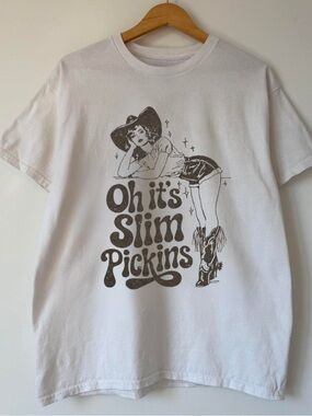 Vintage Western Cowgirl Graphic Tee White